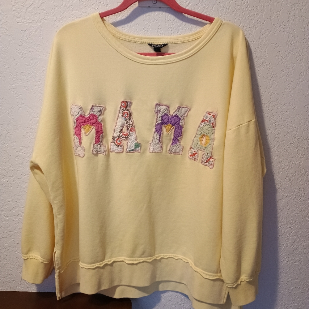 Butter Yellow 'Mama' Sweatshirt, Handmade